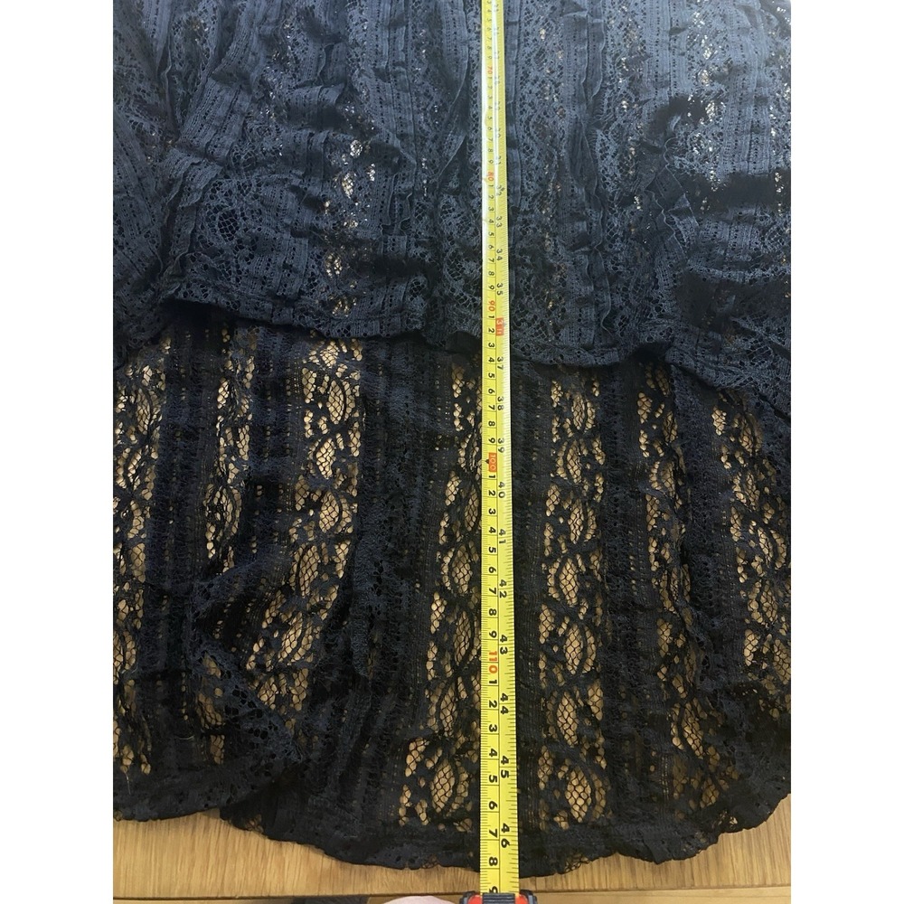 NWT‎ Xhilaration Black Lace Strapless Maxi Dress Size S Smocked High Low Boho - Picture 8 of 15